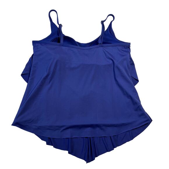 Soma Sleeveless Tiered Layered Handkerchief Hem Tankini Size 10 Vacation Resort - Picture 2 of 9